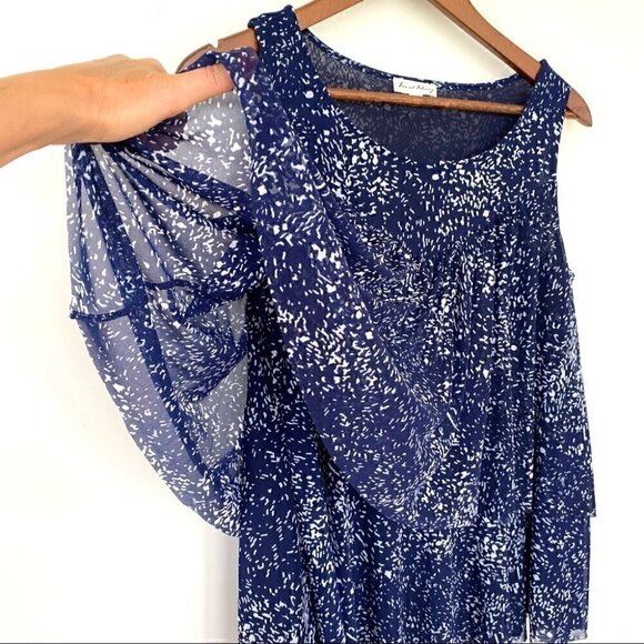 Jane & Delancey stretch tank top with ruffles & ruching - Picture 6 of 10